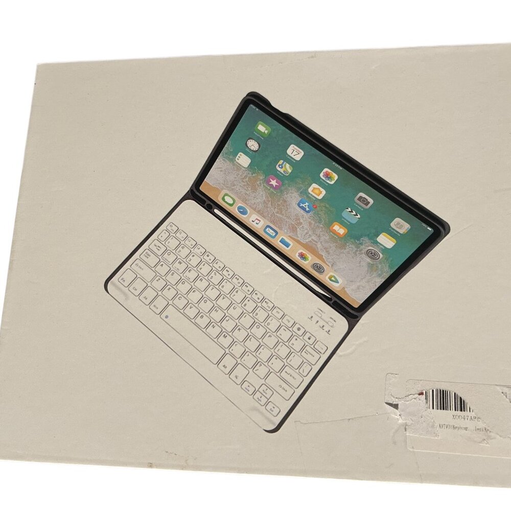 White Bluetooth Keyboard Case for Tablet - Sleek Portable Typing. 🆕